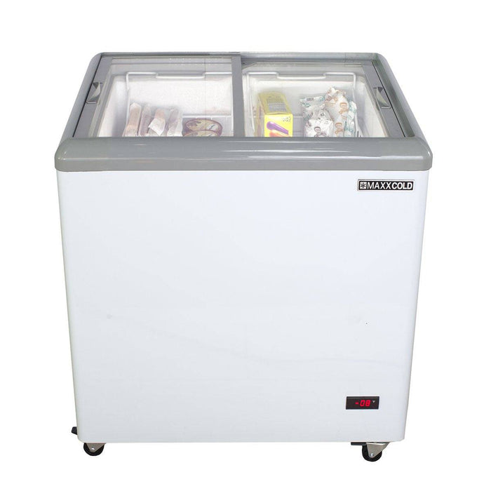 MXF31F Maxx Cold Glass Top Mobile Ice Cream Freezer, 31” Wide - Top Restaurant Supplies