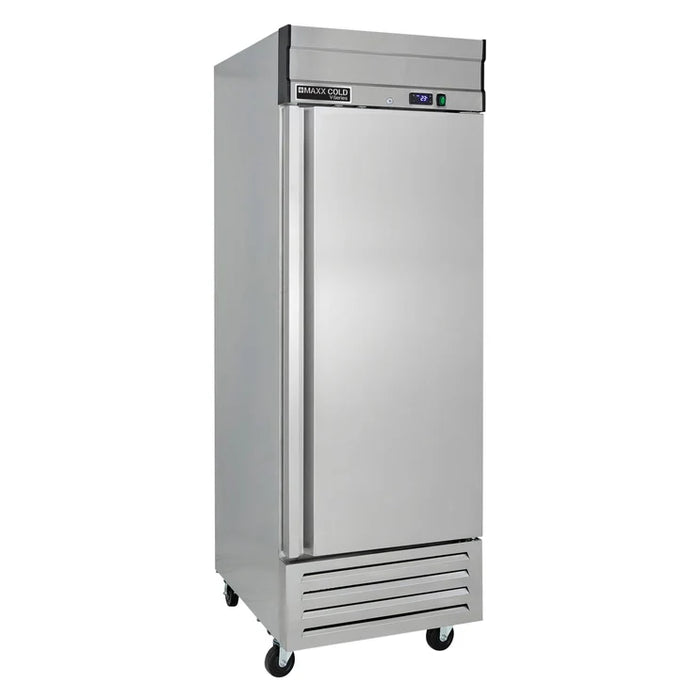 Maxx Cold MVF-23FD V-Series 1 Door Reach-In Freezer, Bottom Mount, 27"W, 19 cu. ft. Storage Capacity, in Stainless Steel (MVF-23FDHC)