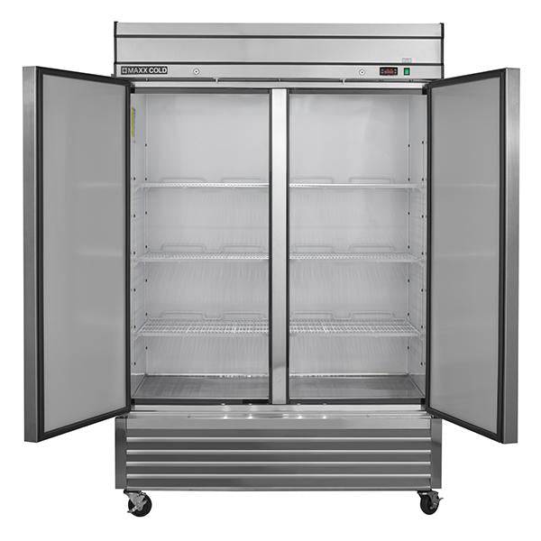 MXSF-49FDHC Maxx Cold Double Door, Solid Door Reach-In Freezer, Bottom Mount, 49 Cu ft - Top Restaurant Supplies