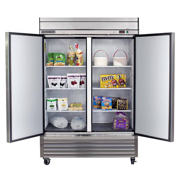 MXSF-49FDHC Maxx Cold Double Door, Solid Door Reach-In Freezer, Bottom Mount, 49 Cu ft - Top Restaurant Supplies