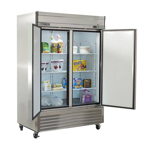 MXSF-49FDHC Maxx Cold Double Door, Solid Door Reach-In Freezer, Bottom Mount, 49 Cu ft - Top Restaurant Supplies