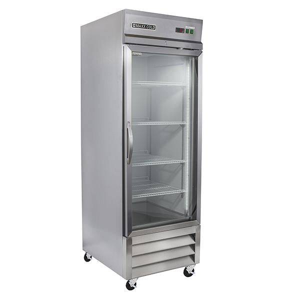 MXCR-23GDHC Maxx Cold Single Door, Glass Door Reach-In Refrigerator, Bottom Mount, 23 Cu ft - Top Restaurant Supplies