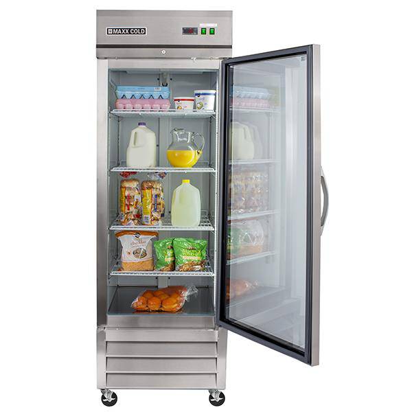 MXCR-23GDHC Maxx Cold Single Door, Glass Door Reach-In Refrigerator, Bottom Mount, 23 Cu ft - Top Restaurant Supplies