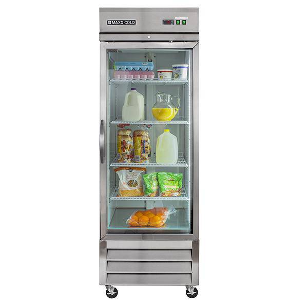 MXCR-23GDHC Maxx Cold Single Door, Glass Door Reach-In Refrigerator, Bottom Mount, 23 Cu ft - Top Restaurant Supplies