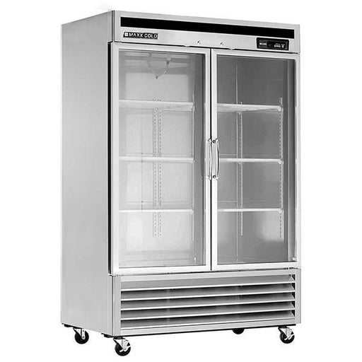 MXCR-49GDHC Maxx Cold Double Door, Glass Door Reach-In Refrigerator, Bottom Mount, 49 Cu ft - Top Restaurant Supplies