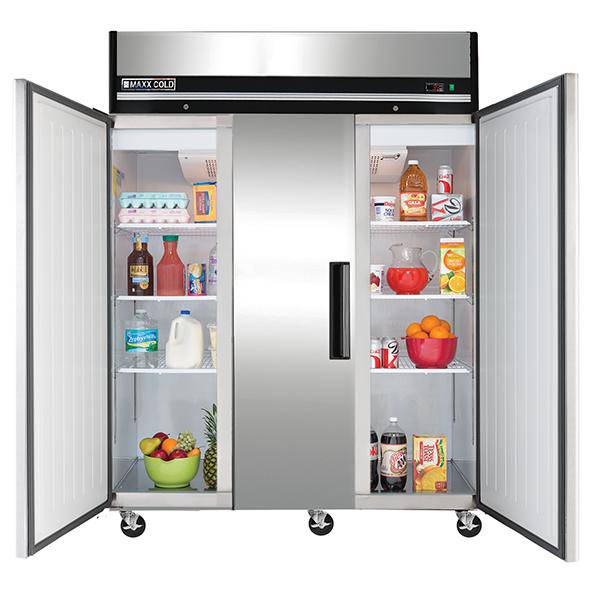 MXCR-72FDHC Maxx Cold Triple Door, Solid Door Reach-In Refrigerator, Top Mount, 72 Cu ft - Top Restaurant Supplies