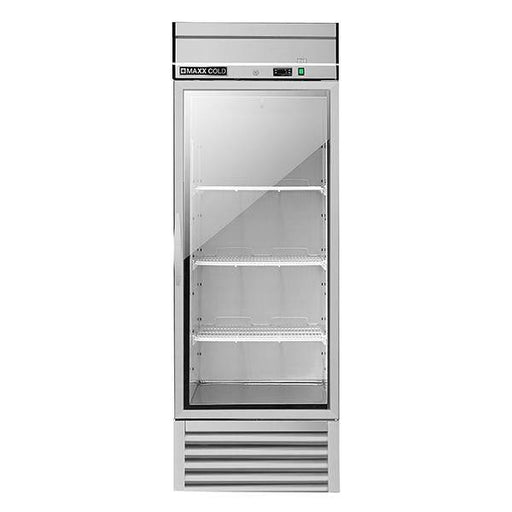 MXSR-23GDHC Maxx Cold Single Door, Glass Door Reach-In Refrigerator, Bottom Mount, 23 Cu ft - Top Restaurant Supplies