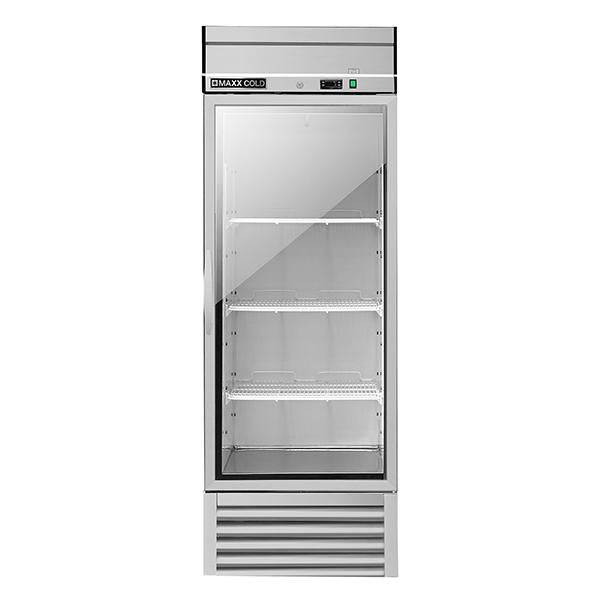 MXSR-23GDHC Maxx Cold Single Door, Glass Door Reach-In Refrigerator, Bottom Mount, 23 Cu ft - Top Restaurant Supplies