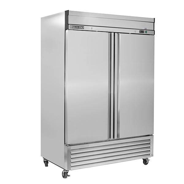 MXSR-49FDHC Maxx Cold Double Door, Solid Door Reach-In Refrigerator, Bottom Mount, 49 Cu ft - Top Restaurant Supplies