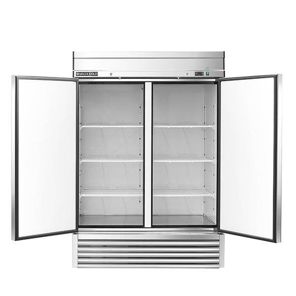 MXSR-49FDHC Maxx Cold Double Door, Solid Door Reach-In Refrigerator, Bottom Mount, 49 Cu ft - Top Restaurant Supplies