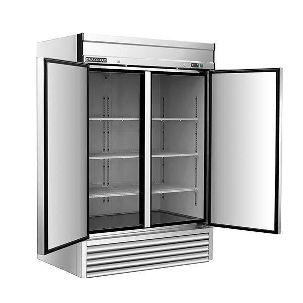 MXSR-49FDHC Maxx Cold Double Door, Solid Door Reach-In Refrigerator, Bottom Mount, 49 Cu ft - Top Restaurant Supplies