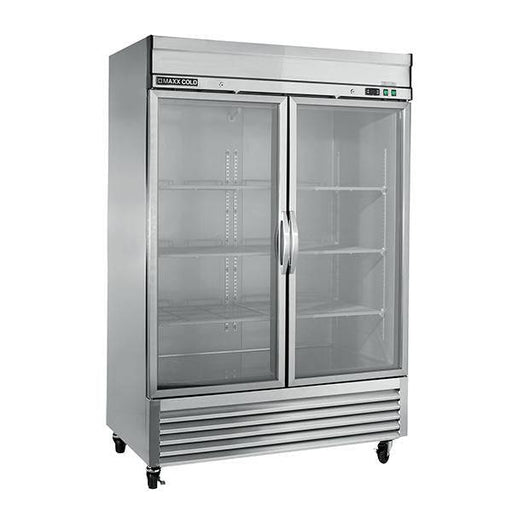 MXSR-49GDHC Maxx Cold Single Door, Glass Door Reach-In Refrigerator, Bottom Mount, 49 Cu Ft - Top Restaurant Supplies