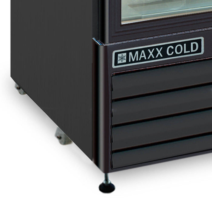 MXM1-12RBHC Maxx Cold Single Door, Glass Door Refrigerator Merchandiser, Black, 12 Cu ft - Top Restaurant Supplies