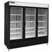 MXM3-72RBHC Maxx Cold Triple Door, Glass Door Refrigerator Merchandiser, Black, 72 Cu ft - Top Restaurant Supplies