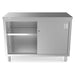 Prepline PC-Series Stainless Steel Enclosed Base Worktable with Sliding Doors with Adjustable Shelf - Top Restaurant Supplies