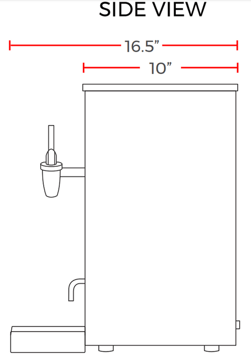 Prepline HWD-10 2.6 Gallon Hot Water Dispenser, 110V - Top Restaurant Supplies