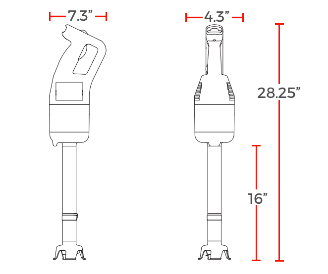 Prepline HM-280 16" Shaft Compact Immersion Blender, 500W - Top Restaurant Supplies