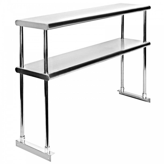 Prepline PDOS-1436 14"W x 46"L Stainless Steel Double Tier Overshelf - Top Restaurant Supplies