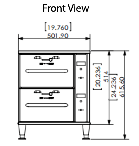 Prepline DW2N Double Narrow Freestanding Stainless Steel Drawer Warmer- 900W, 120V - Top Restaurant Supplies