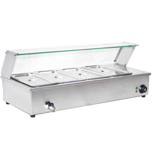 Prepline BM4 34" Countertop Steam Table 4-Pan Bain Marie Food Warmer - Top Restaurant Supplies