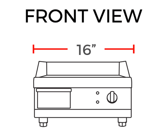 Prepline EGD16 16" Electric Thermostatic Countertop Griddle, 220/240v - Top Restaurant Supplies