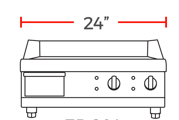 Prepline EGD24 24" Electric Thermostatic Countertop Griddle, 220/240v - Top Restaurant Supplies