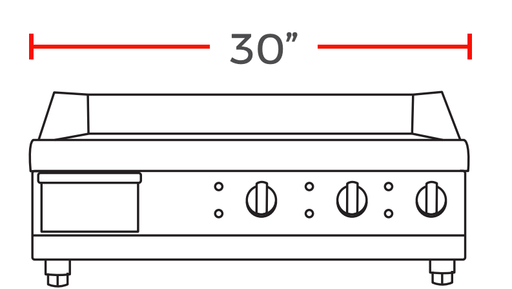 Prepline EGD30 30" Electric Thermostatic Countertop Griddle, 220/240v - Top Restaurant Supplies