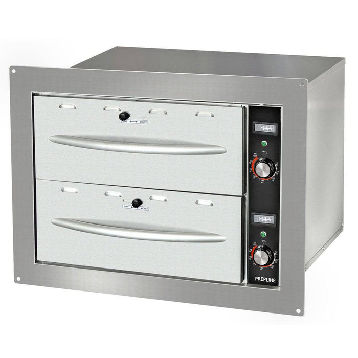 Prepline BDW2 Double Built-in Stainless Steel Drawer Warmer- 900W, 120V - Top Restaurant Supplies