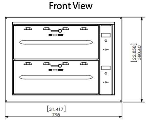 Prepline BDW2 Double Built-in Stainless Steel Drawer Warmer- 900W, 120V - Top Restaurant Supplies