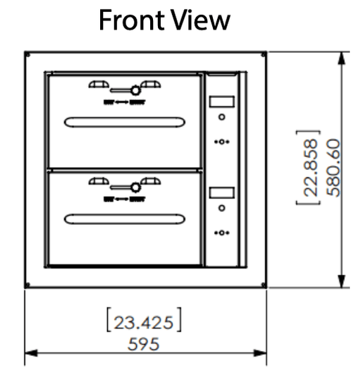 Prepline BDW2N Double Narrow Built-in Stainless Steel Drawer Warmer- 900W, 120V - Top Restaurant Supplies