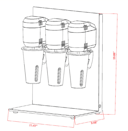 Prepline PDM3 Triple Spindle Commercial Drink Mixer, Milkshake Machine, 120V - Top Restaurant Supplies