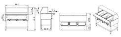 Prepline GST-3OW 44.4" Three Pan Gas Steam Table with Undershelf, Open Well - Top Restaurant Supplies