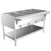 Prepline GST-4OW 58.5" Four Pan Gas Steam Table with Undershelf, Open Well - Top Restaurant Supplies