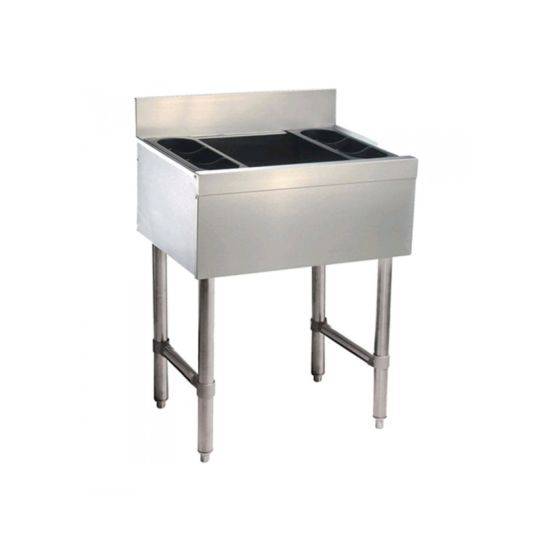 Prepline PIB182408 24" Stainless Steel Underbar Ice bin with 3" Backsplash, 8" bowl - Top Restaurant Supplies