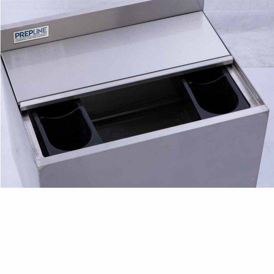 Prepline PIB182408 24" Stainless Steel Underbar Ice bin with 3" Backsplash, 8" bowl - Top Restaurant Supplies