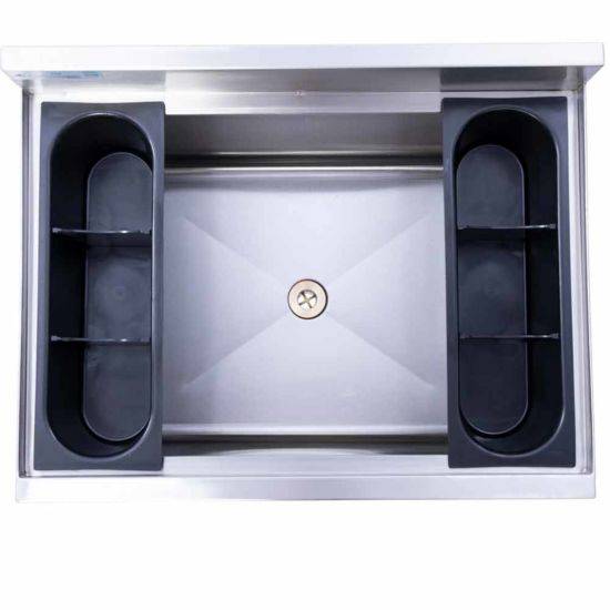 Prepline PIB182408 24" Stainless Steel Underbar Ice bin with 3" Backsplash, 8" bowl - Top Restaurant Supplies