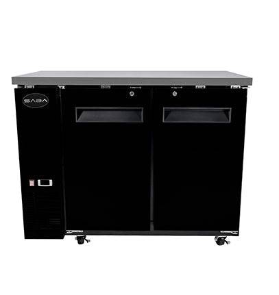 SABA SBB-24-48B 48" Two Door Back Bar Cooler (Black) - Top Restaurant Supplies