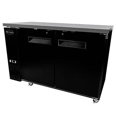 SABA SBB-24-48B 48" Two Door Back Bar Cooler (Black) - Top Restaurant Supplies