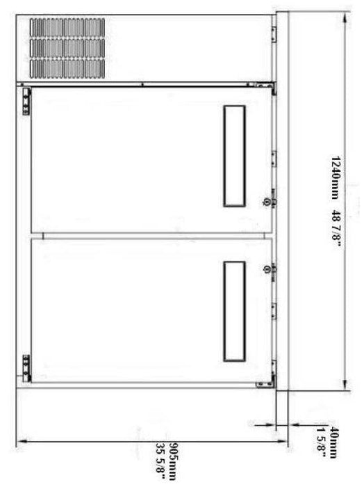 SABA SBB-24-48B 48" Two Door Back Bar Cooler (Black) - Top Restaurant Supplies