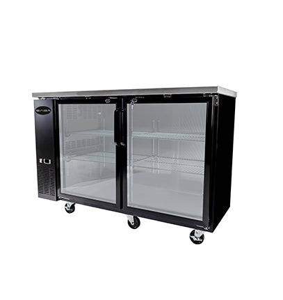 SABA SBB-24-48G 48" Two Door Back Bar Cooler (Black) - Top Restaurant Supplies