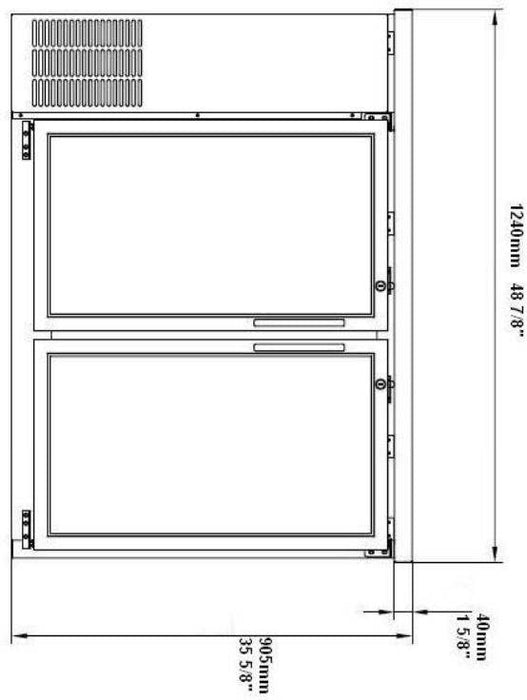 SABA SBB-24-48G 48" Two Door Back Bar Cooler (Black) - Top Restaurant Supplies