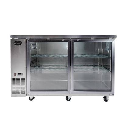 SABA SBB-24-48GSS 48" Two Glass Door Stainless Steel Back Bar Cooler - Top Restaurant Supplies