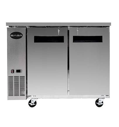 SABA SBB-24-48SS 48" Two Door Stainless Steel Back Bar Cooler - Top Restaurant Supplies