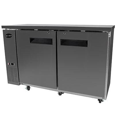 SABA SBB-24-48SS 48" Two Door Stainless Steel Back Bar Cooler - Top Restaurant Supplies