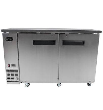 SABA SBB-24-48SS 48" Two Door Stainless Steel Back Bar Cooler - Top Restaurant Supplies