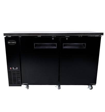 SABA SBB-24-60B 60" Two Door Back Bar Cooler (Black) - Top Restaurant Supplies