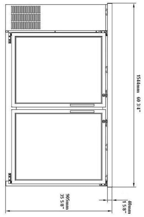 SABA SBB-24-60G 60" Two Glass Door Back Bar Cooler (Black) - Top Restaurant Supplies