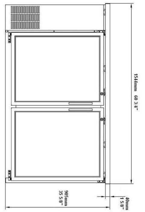 SABA SBB-24-60GSS 60" Two Glass Door Stainless Steel Back Bar Cooler - Top Restaurant Supplies