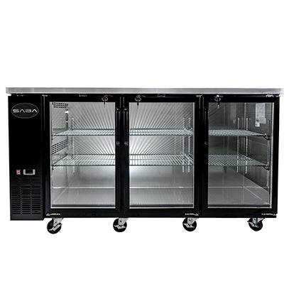 SABA SBB-24-72G 72" Three Glass Door Back Bar Cooler - Top Restaurant Supplies