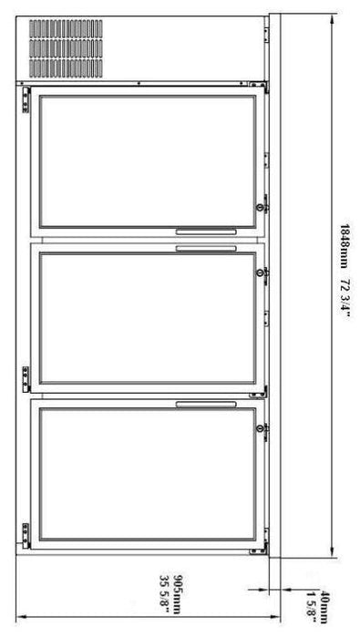 SABA SBB-24-72G 72" Three Glass Door Back Bar Cooler - Top Restaurant Supplies